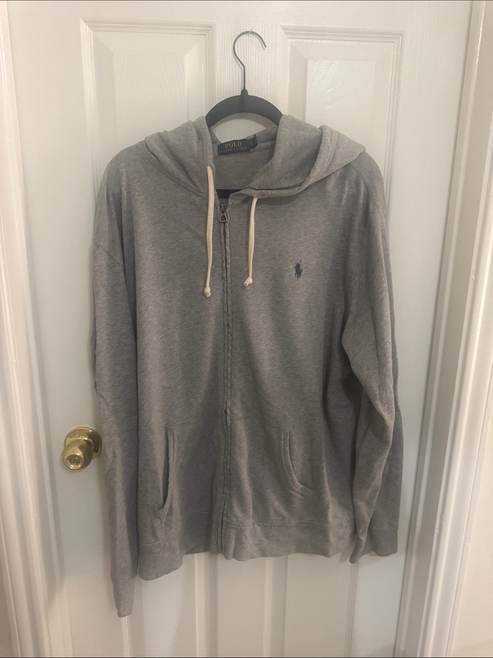 Polo by Ralph Lauren Light Gray Full-Zip Hoodie Sweater